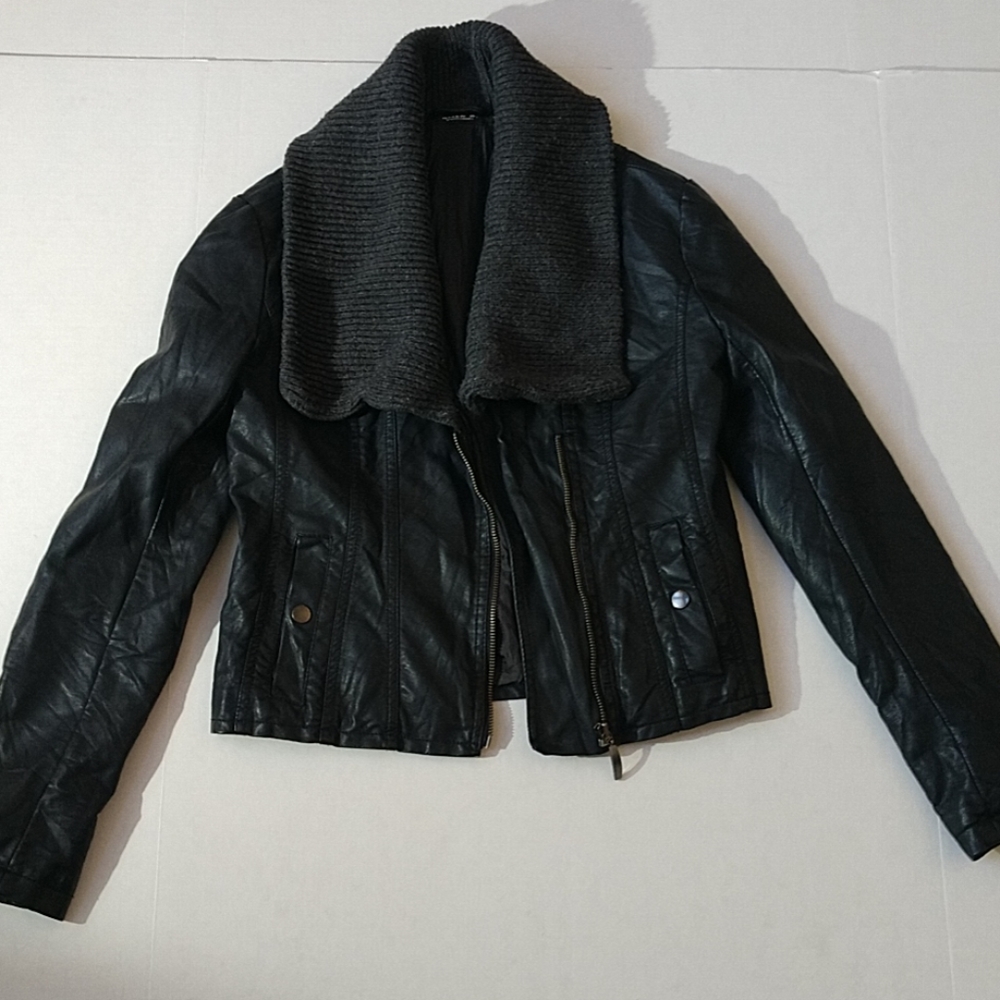 Allen B Black Faux Leather Coat